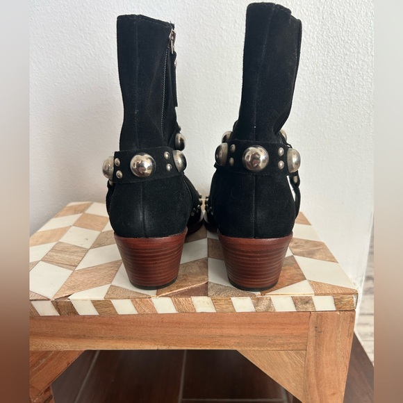 Free People Black Studded Ankle Boots - Picture 3 of 10